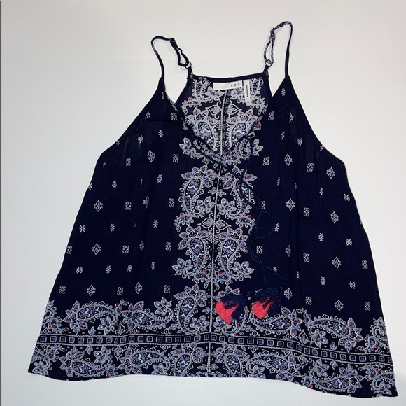 Elegant Navy Paisley Camisole - Picture 2 of 8